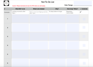 Not-to-do list